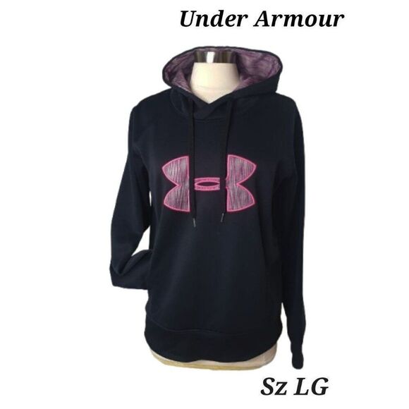 Under Armour Women's ColdGear Storm Hoodie Large Black & Pink NWOT - Picture 1 of 6